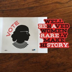 Ruth Bader Ginsburg & Well Behaved Women Stickers